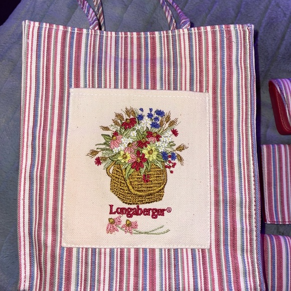 Striped Longaberger Set! (Never used) - Picture 2 of 4